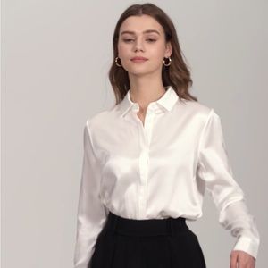 Brand new Lilysilk 100% silk concealed placket blouse